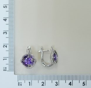 Серебряные серьги с аметистами